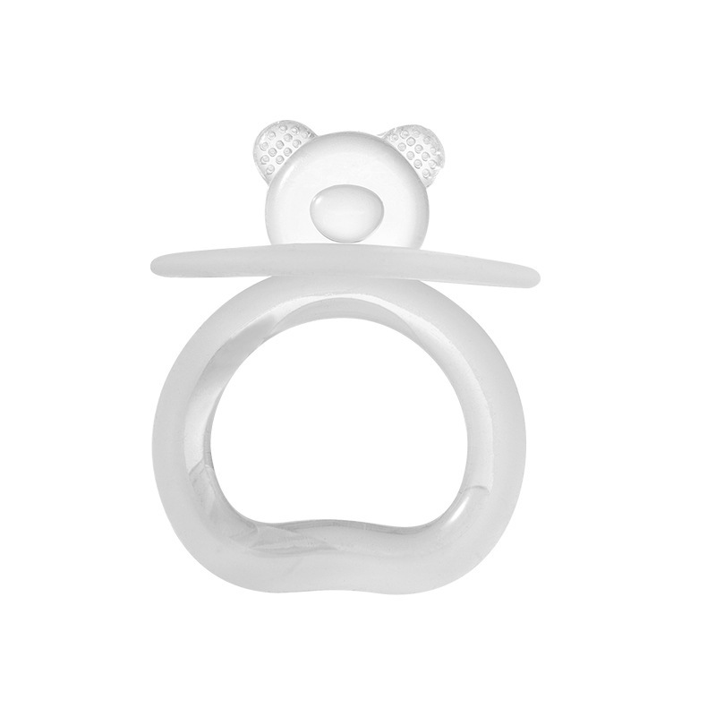 Cabeza de oso de Goma dental circular (individual) desnuda de color transparente