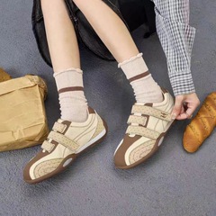 鞋子女款2025秋季新款魔术贴休闲鞋平底轻便运动鞋百搭厚底德训鞋