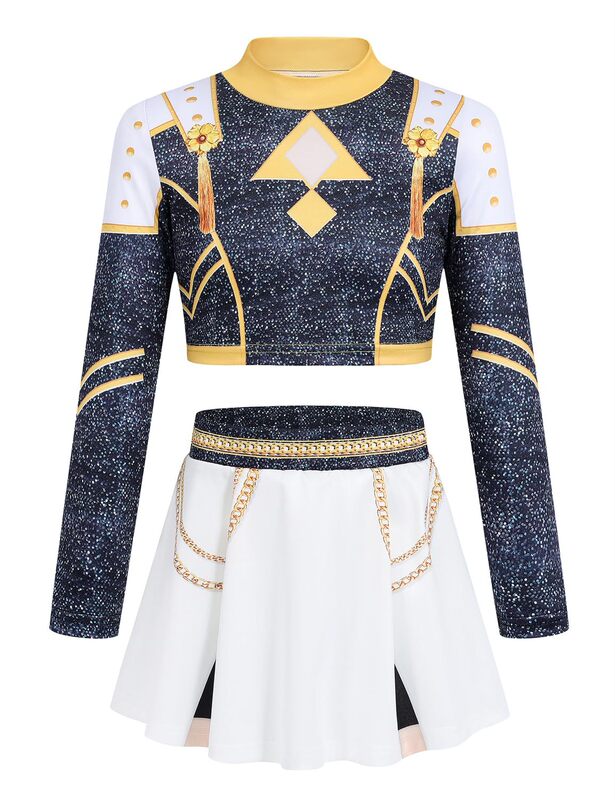 2025亚马逊新款女孩恶魔猎人服装搭配流行歌手3D印花女装童装套装|undefined