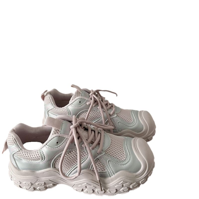 Zapatos deportivos casuales de suela gruesa para mujeres 2024, primavera y verano nuevos zapatos feos de cabeza grande, neumáticos frescos de moda, zapatos parecidos
