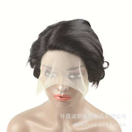 批发L蕾丝偏分巴西真人发短款直发bob女头套欧美假发外贸wigs
