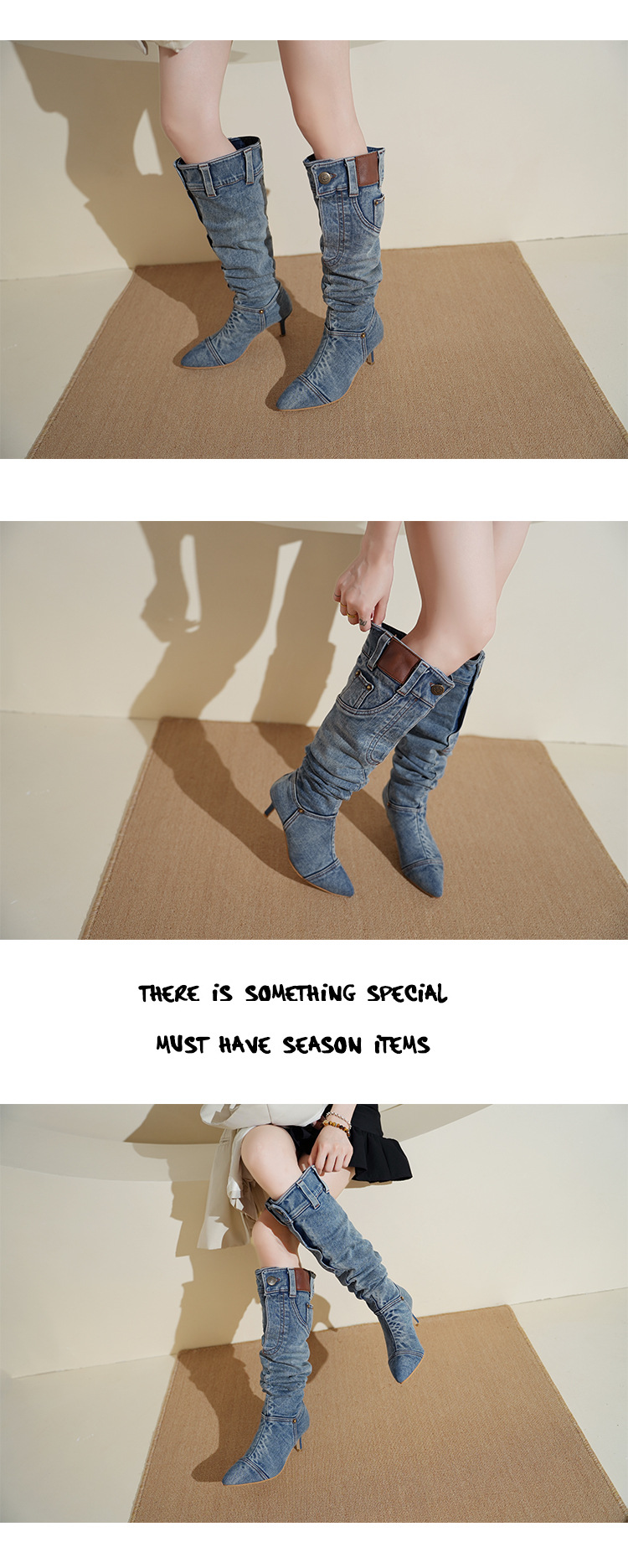 Women's Shoes wasteland style boots for women retro hot girl cowboy boots stiletto pointed toe pile boots wide tube long boots_voghion.com