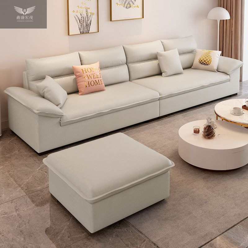 Sofá nórdico moderno y simple, pequeño hogar, tecnología de tela, muebles de sala de estar, algodón, lino, crema de viento, sofá de tela de látex