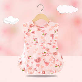 防水婴儿儿童围裙罩衣防反穿水儿衣小孩纯棉吃饭女脏宝宝饭穿衣护