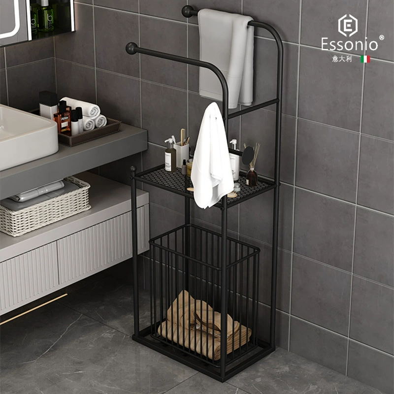 Italian Nordic bathroom bathroom rack floor-standing slate bath towel towel storage rack