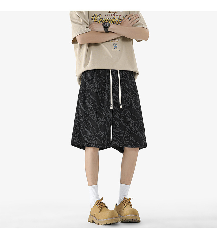 Men's Plus Size Casual Shorts Hong Kong Style Summer Thin Loose Straight Breathable Five Point Shorts Versatile Men's Clothing_viptrois.com