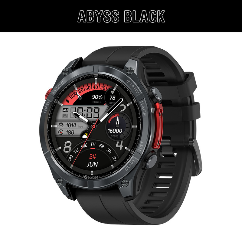 Zeblaze Stratos 4 GPS スマートウォッチ コンパス 気圧高度計 Bluetooth 通話 懐中電灯|undefined
