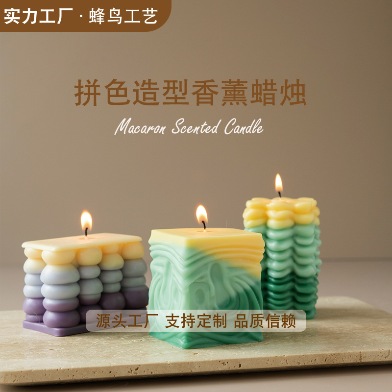 Venta caliente transfronteriza Velas de alta calidad a juego de colores Velas de aromaterapia de alta calidad Adornos decorativos a mano Regalos a mano al por mayor
