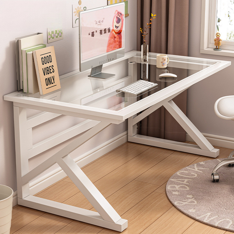 Computer Desktop Tempered Glass E-Sports Office Simple Student Desk Makeup Home Economical Writing Desk Table
