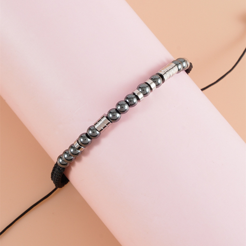 Holiday, Daily Occasion 304 Stainless Steel, rope, Hematite Material Casual Simple Style Geometric 304 Stainless Steel Rope Hematite Wholesale Bracelets
