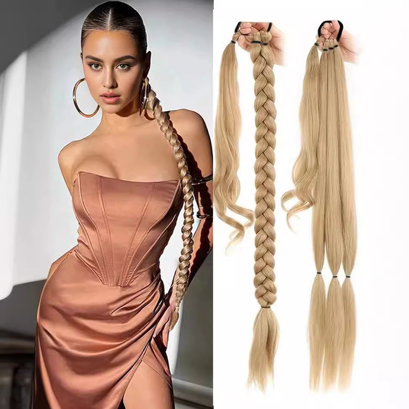 Wig Ponytail for Women European and American Long Strappy Winding Hair Extensions Ponytails Boxing Ponytails in Stock