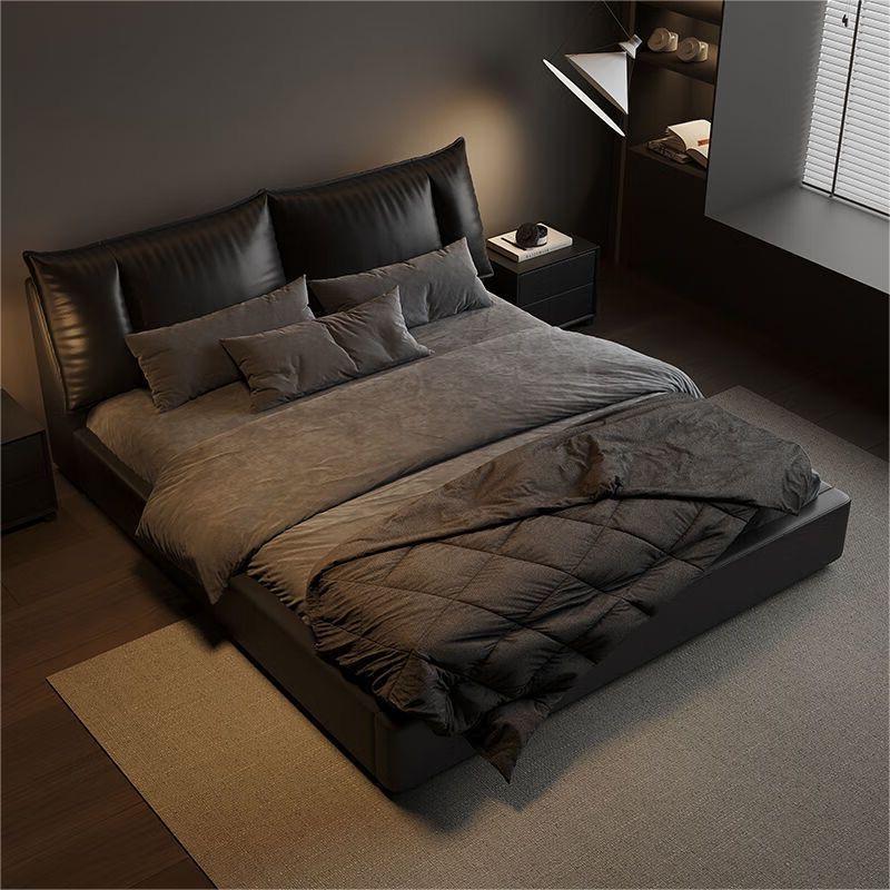 Cama de cuero Cama doble moderna simple Cama doble de bolsa blanda de alta gama italiana de 1,8 m Cama individual de 1,5 m Cama de almacenamiento para bodas