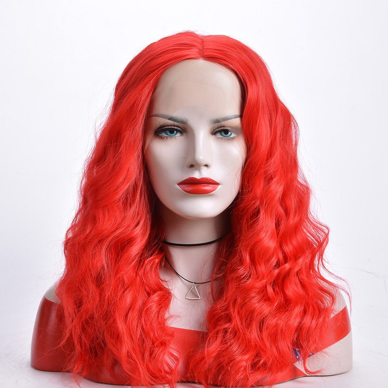 Amazon cross-border new wig European and American wig women's long curly hair front lace wig headgear Xuchang supply