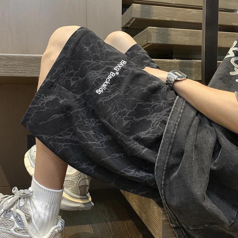 American-Style Sports Basketball Shorts for Men, Summer Trendy Versatile Five-Point Mid-Length Shorts, Large Size Casual Pants for Outdoor Wear