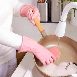TOWA原装进口家务手套洗碗橡胶厨房防水耐用易脱耐磨乳胶手套SML