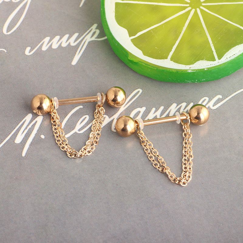 Flower Design Stainless Steel Ear Piercing Stud Gold Pointed Style for Men Women detail image 8