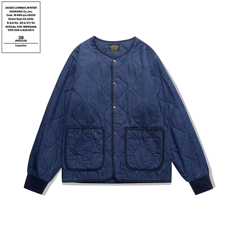 OKONKWO Brown's Beach Jacket multi-Bag Chaqueta acolchada de algodón acolchado Chaqueta vaquera acolchada ameikaji