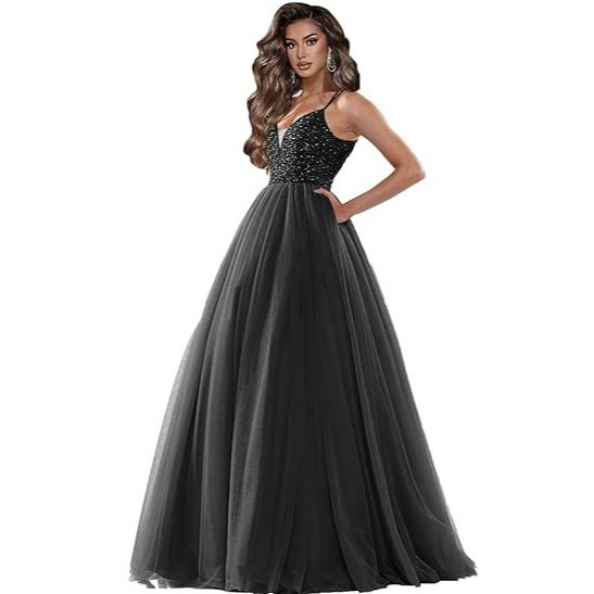 Shiny ball gown long prom dress sequined 2023 formal evening dress party banquet slim sexy dress