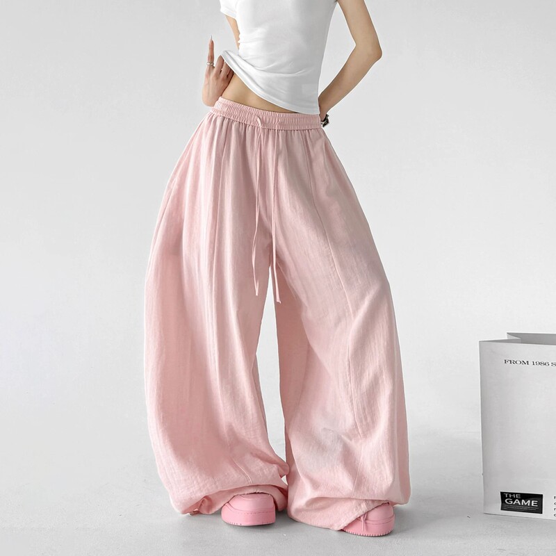 This Year's Trendy White Wide-Leg Pants for Women, 2026 Summer New Style, Thin, Sun-Protective, Loose, Drapey, Casual Pants with a Relaxed Style This Year's Trendy White Wide-Leg Pants for Women, 2026 Summer New Style, Thin, Sun-Protective, Loose, Drapey, Casual Pants with a Relaxed Style