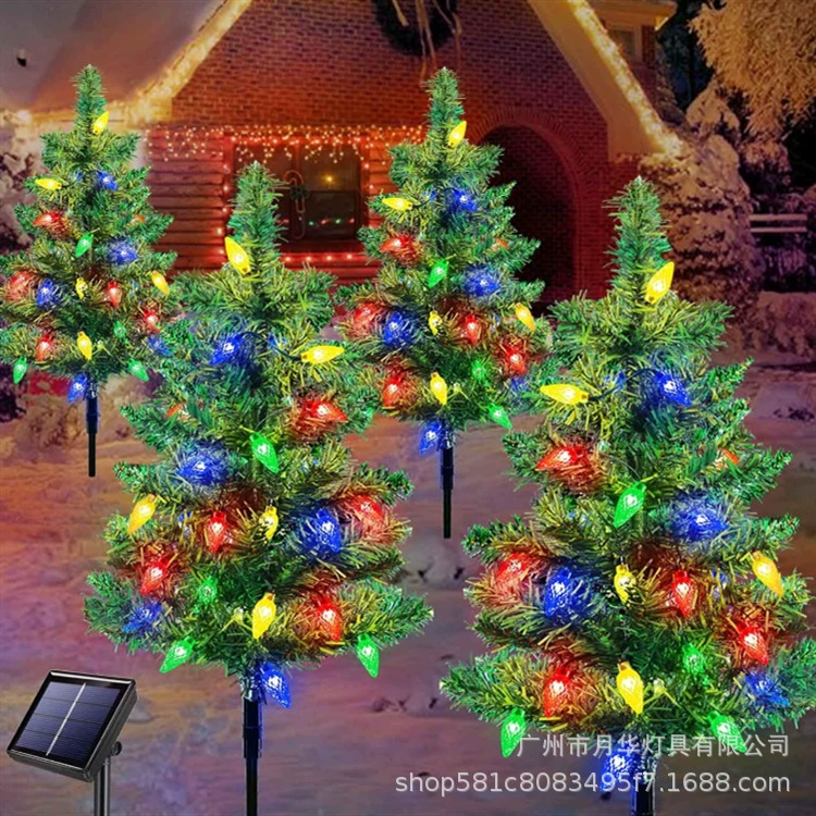 Солнечный свет рождественского дерева светодиодный газонный свет наружный двор декоративный свет садовый подсветка рождественский декоративный свет