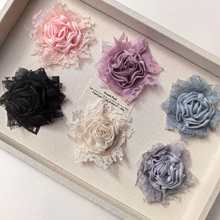 花朵辅料时尚布艺花8cm小香风卷花半成品服装鞋包辅料diy饰品配件