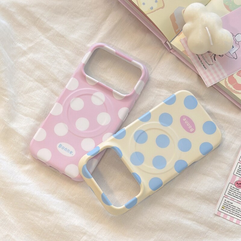 Full-Screen Polka Dot Magnetic Case Suitable for iPhone 17 Pro, Apple 16 Phone Case, 17 Niche Ins-Style Soft Film, 13 Korean Style Full-Screen Polka Dot Magnetic Case Suitable for iPhone 17 Pro, Apple 16 Phone Case, 17 Niche Ins-Style Soft Film, 13 Korean Style