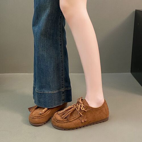 Bergen Shoes Autumn New Retro Outer Wear Slip-On Vacation Casual Lightweight Outdoor Single Shoes Camel