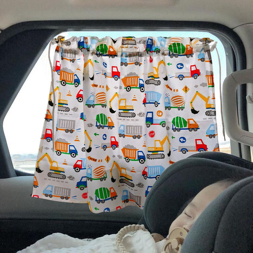 ins Korean style excavator excavator children's car curtains boy baby car sun protection sunshade shade