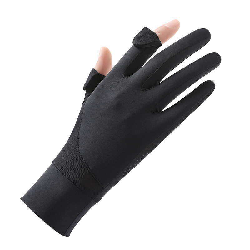 Guantes de seda de hielo de verano, nuevo estilo, protección solar, protección UV, sensación de frío, transpirable y antideslizante, guantes de ciclismo con todos los dedos