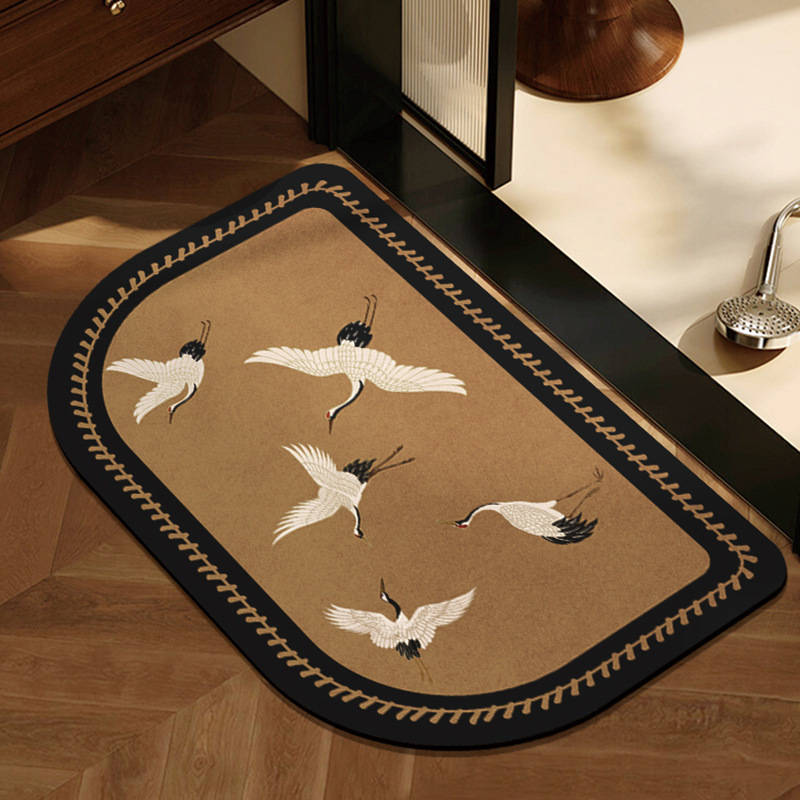 Soft Diatom Mud Dirt-Resistant Non-Slip Foot Mat French Retro High-Level Bathroom Mat Antique Bathroom Mat