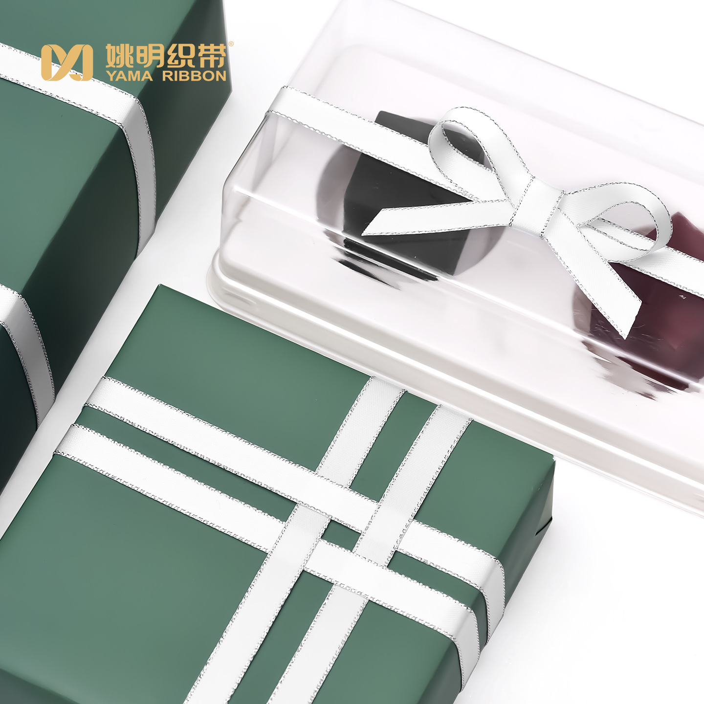 Yao Ming seda seda dorada y plata borde cinta flores regalo embalaje arco accesorios DIY fábrica directa