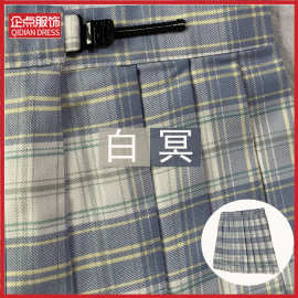 白冥格jk制服百褶裙日系 韩版短裙高腰定位线格裙可爱显瘦学生装