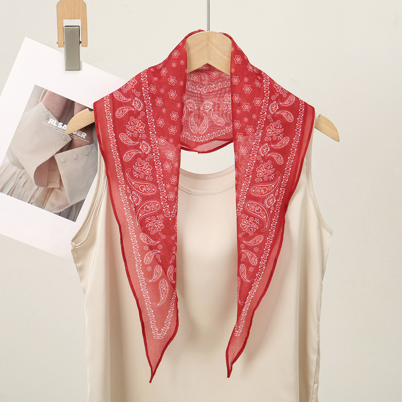 30g Weight Silk Scarf Classification Holiday, Street Occasion Cotton Material Solid Color Pattern Summer Season Women's Gender Elegant, Basic Style Women's Elegant Basic Solid Color Cotton Silk Scarf 1