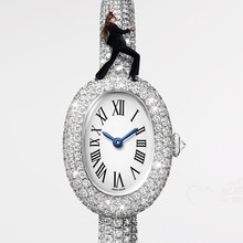 卡家手表女浴缸椭圆形满钻表18k防水石英表中古名表批发一件代发