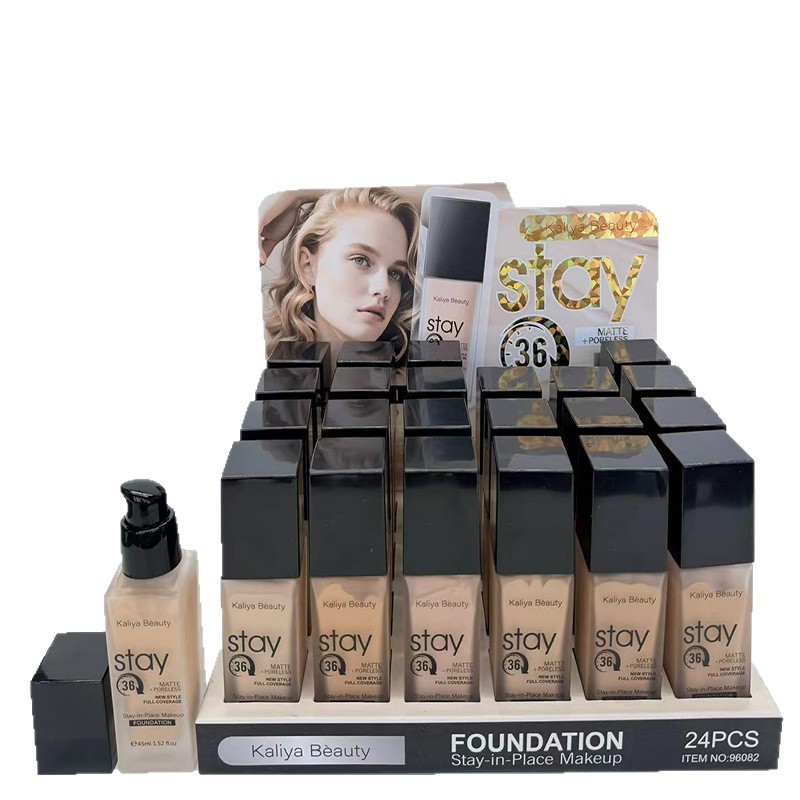 Base de Maquillaje Líquida 6 Colores Vidrio Tono Uniforme, Efecto Mate para Maquillaje Facial