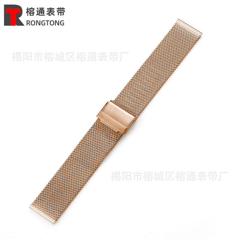 Correa de reloj tipo Milanese, línea 06, metal, doble hebilla de seguridad, correa de acero tipo Milanese, compatible con Huawei, Samsung, dw