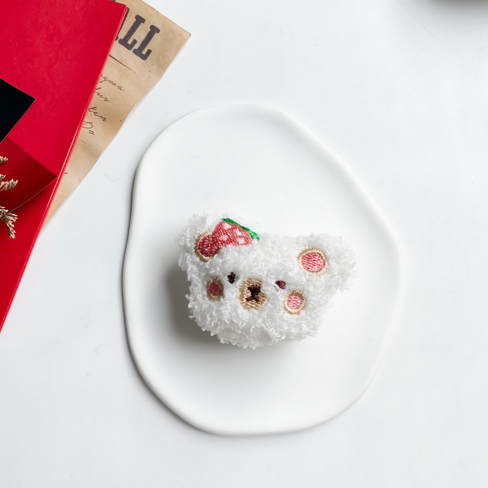 Plush bracket-strawberry bear head-white.JPG