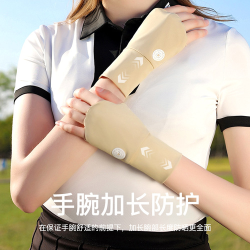 Summer new ice silk sun protection gloves for women golf outdoor sports ice half finger gloves thin breathable XG65
