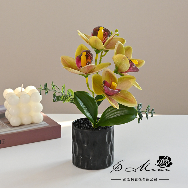 Flores falsas impresión 3D película Huilan bonsai simulación flor de moda creativa decoración planta artificial simulación maceta