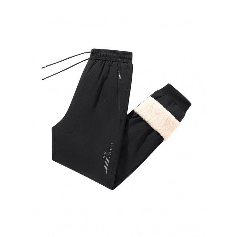 Pantalones de algodón de moda transfronteriza, ropa exterior gruesa de invierno para hombres, terciopelo de cordero a prueba de viento más pantalones calientes sueltos de talla grande