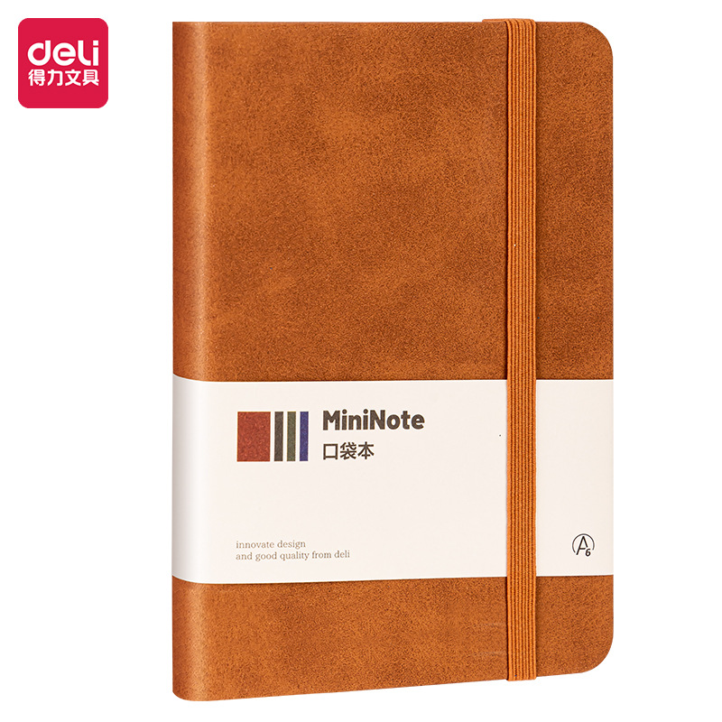 Deli BP118 cuaderno A6 Libreta de bolsillo pequeño cuaderno diario simple de negocios cinturón portátil