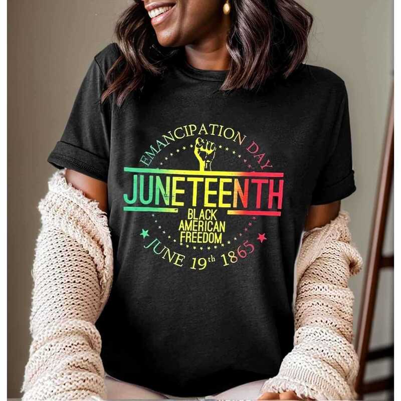 Cross-Border Juneteenth Black History Month Trendy Street Style Unisex Short-Sleeve Loose Casual T-Shirt Cross-Border Juneteenth Black History Month Trendy Street Style Unisex Short-Sleeve Loose Casual T-Shirt