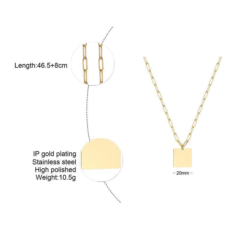 Necklace Classification Wholesale Jewelry Simple Style Geometric 201 Stainless Steel Plating Stainless Steel Necklaces