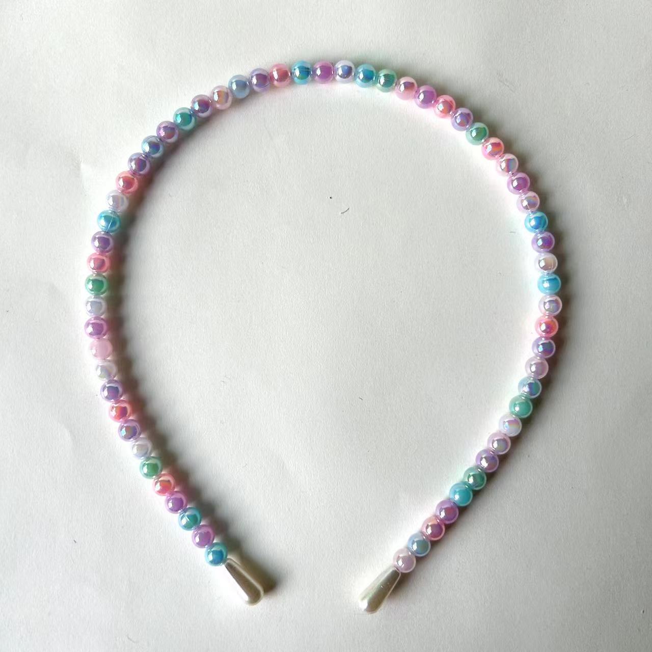Beaded Material Colorful Pattern Cute Sweet Simple Style Women's Colorful Beaded Hair Clip Hair Band