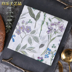 Western-style restaurant coffee shop hotel disposable decorative face towels wood flower wood pulp paper towels colorful printed napkins