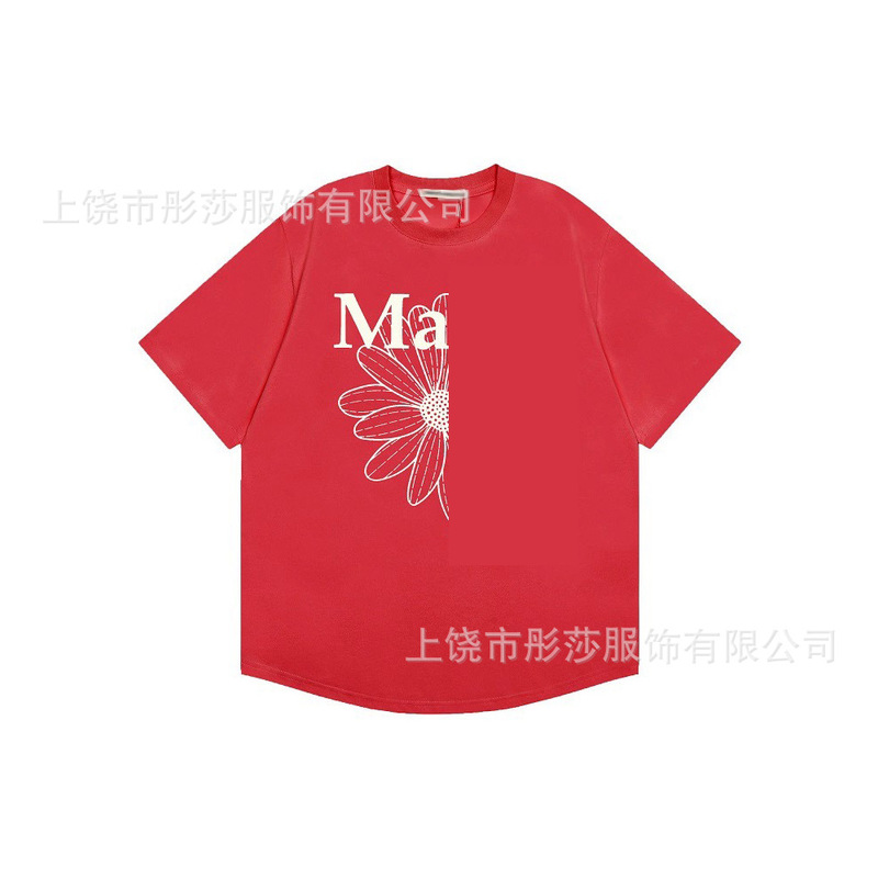2025 新ゴールドハイシルバー同スタイルマルディ半袖デイジー Tシャツダックスフントカップル多用途トップ女性ルーズ|undefined