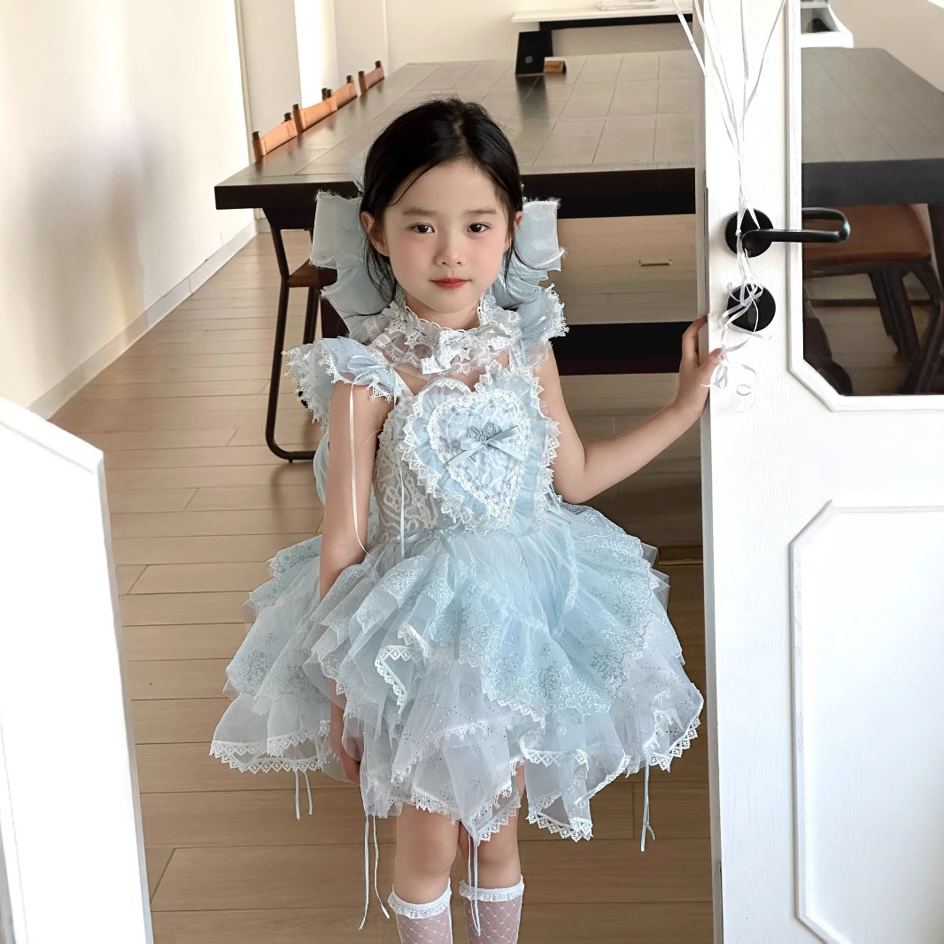 Elsa Princess Dress Girls Lolita Dress 2025 New Children's Birthday Dress Puff Gauze Dress Performance Costume