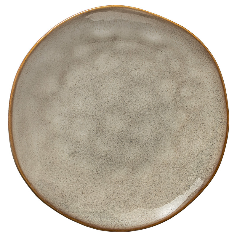 Estilo japonés retro placa de cerámica hogar de alta calidad Placa de lujo ligero B & B Placa de filete occidental ligeramente defecto