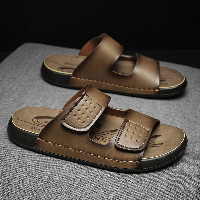 Sandalias para hombre verano nuevo estilo transpirable conducción exterior deportes ocio zapatos de playa antideslizantes resistentes al desgaste zapatillas ligeras y cómodas
