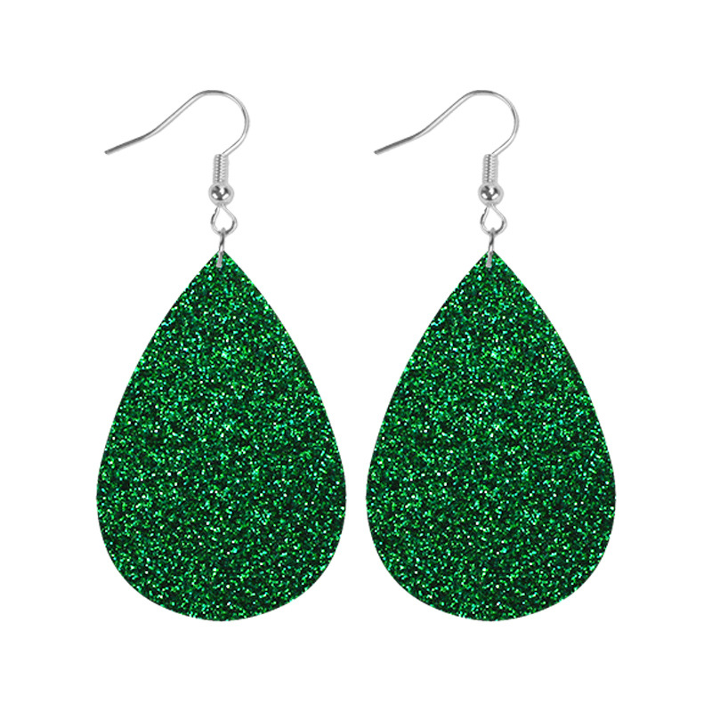 1 Pair Simple Style Geometric Water Droplets Pu Leather Drop Earrings display picture 1